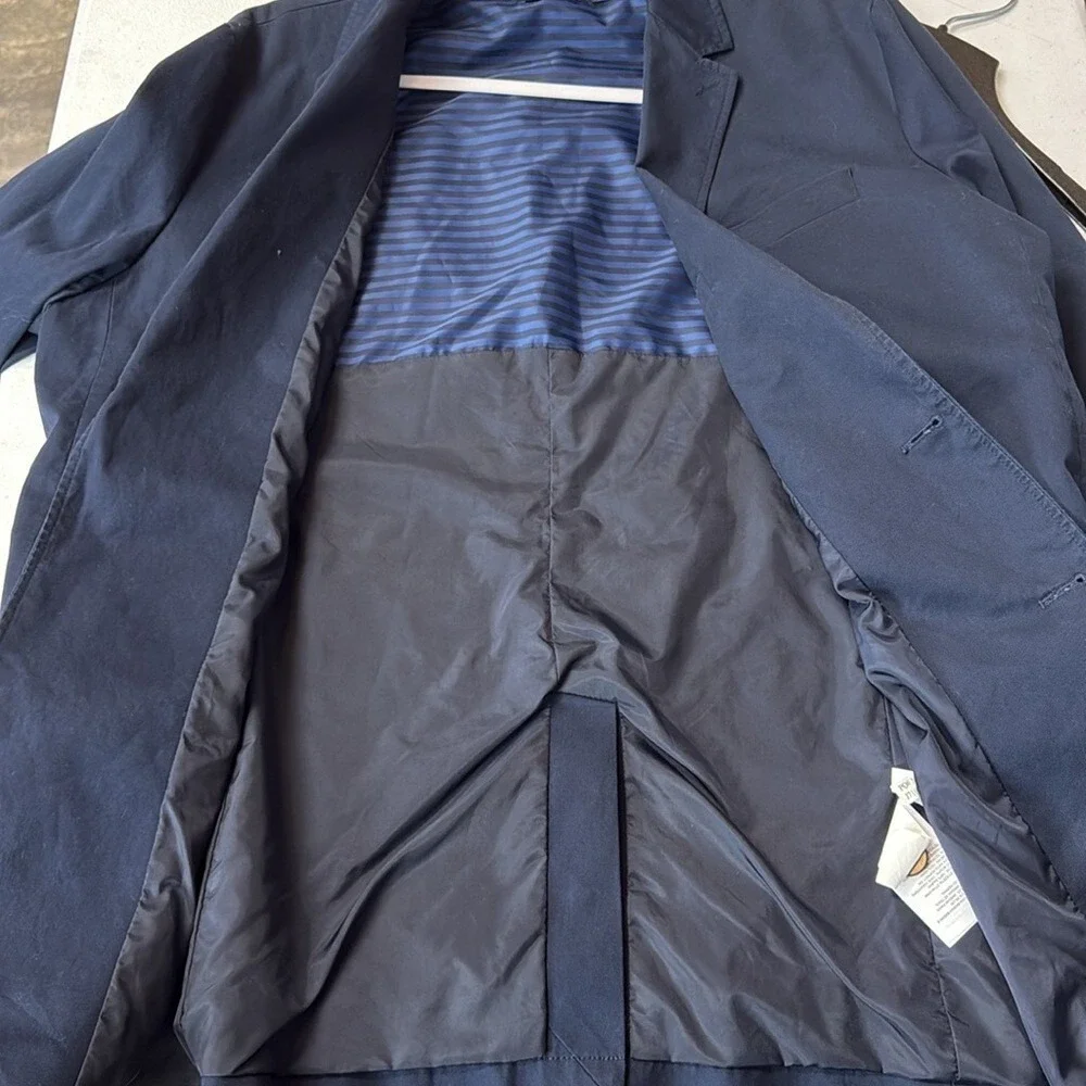 Nautica‎ Mens XL Navy Blue Cotton Two Button Blazer Sport Coat VDR B07 117